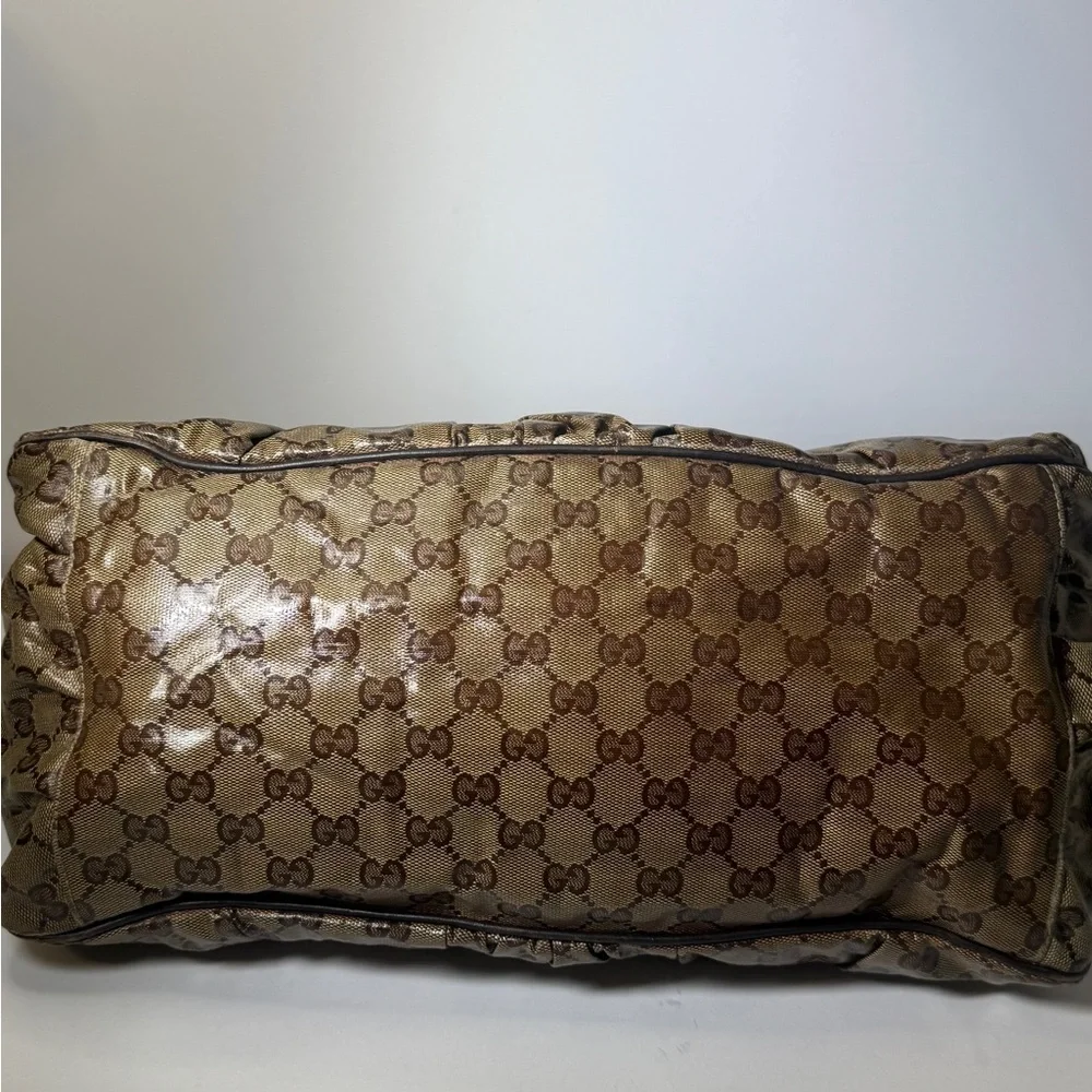 Gucci Beige/Brown GG Crystal Canvas Large Hysteria Hobo - Picture 3 of 14